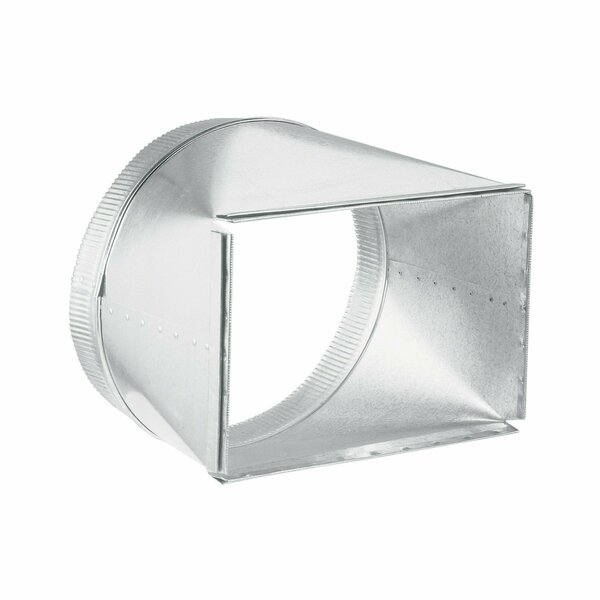 Almo Galvanized Steel Duct Transition for Bath, 8inx12in to 12in Round, 900 & 1500 CFM T81212